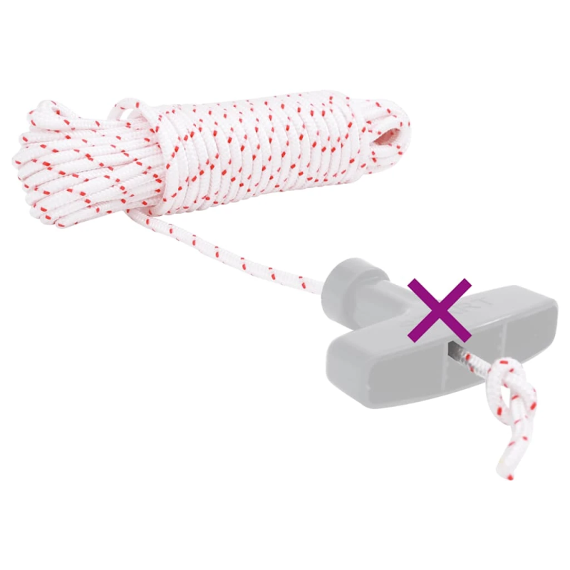 vidaXL pavelciet startera auklu, balts un sarkans, DIA4 mm 10 m, neilons