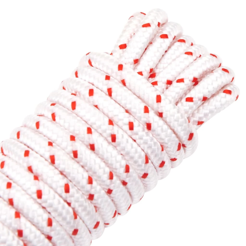 vidaXL pavelciet startera auklu, balts un sarkans, DIA6 mm 10 m, neilons