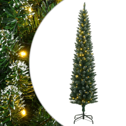 vidaXL mākslīgā Ziemassvētku egle, šaura, 210 cm, 300 LED