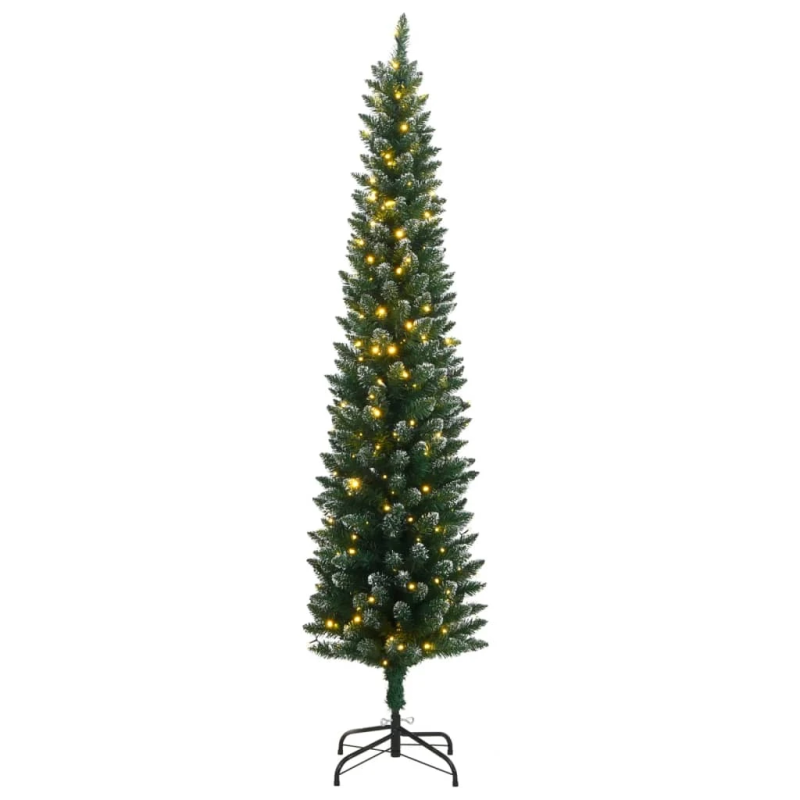 vidaXL mākslīgā Ziemassvētku egle, šaura, 240 cm, 300 LED