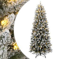 vidaXL mākslīgā Ziemassvētku egle ar sniegu, 210 cm, 300 LED