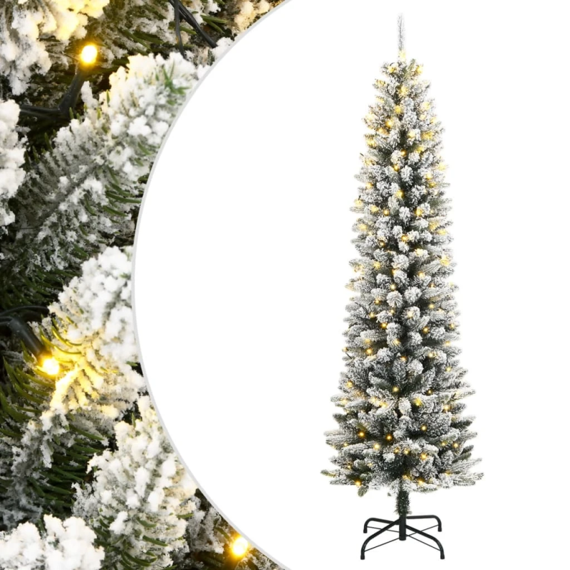 vidaXL mākslīgā Ziemassvētku egle ar sniegu, 150 cm, 150 LED