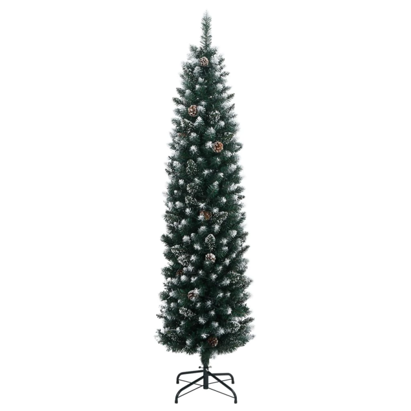 vidaXL mākslīgā Ziemassvētku egle, šaura, 150 cm, 150 LED