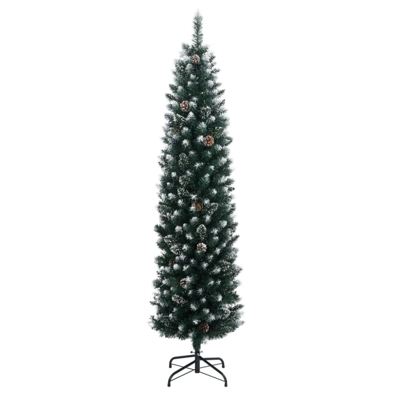 vidaXL mākslīgā Ziemassvētku egle, šaura, 180 cm, 300 LED