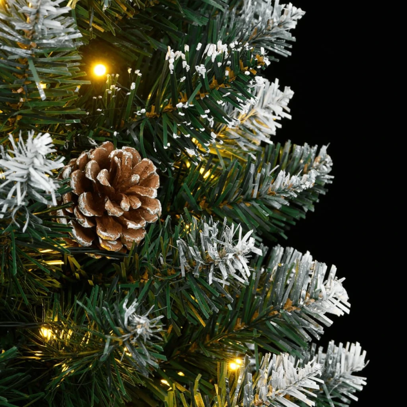 vidaXL mākslīgā Ziemassvētku egle, šaura, 210 cm, 300 LED