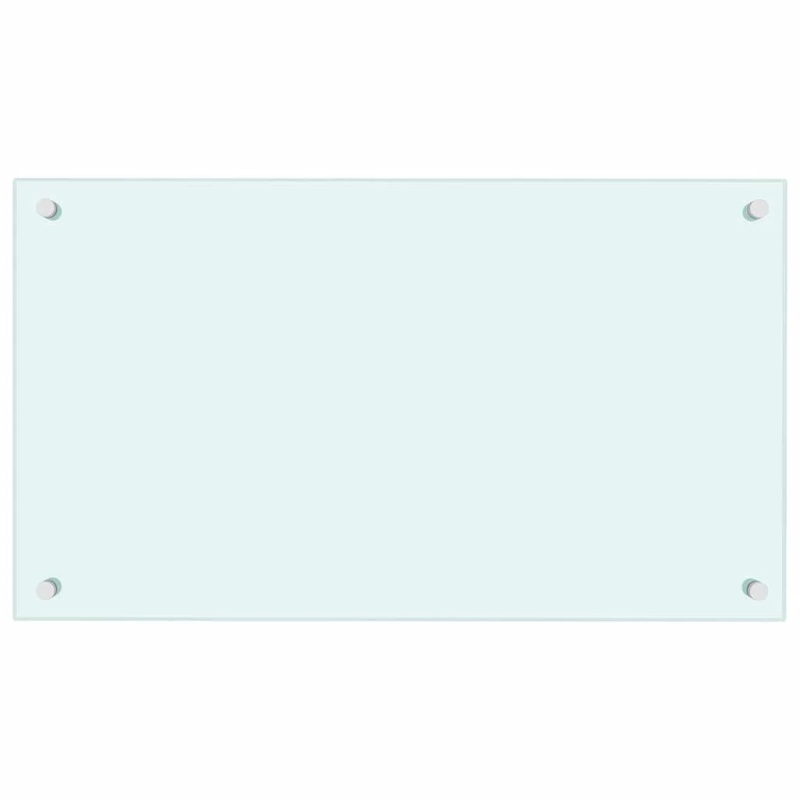 vidaXL virtuves sienas paneļi, 2 gab., 70x40 cm, rūdīts stikls, balts