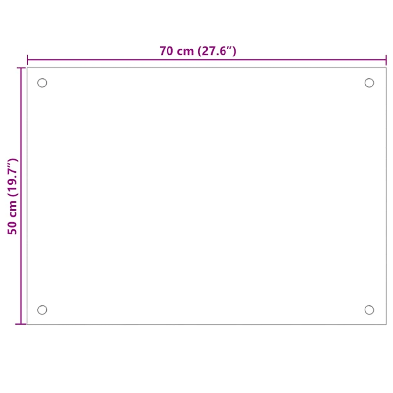 vidaXL virtuves sienas paneļi, 2 gab., 70x50 cm, rūdīts stikls, balts