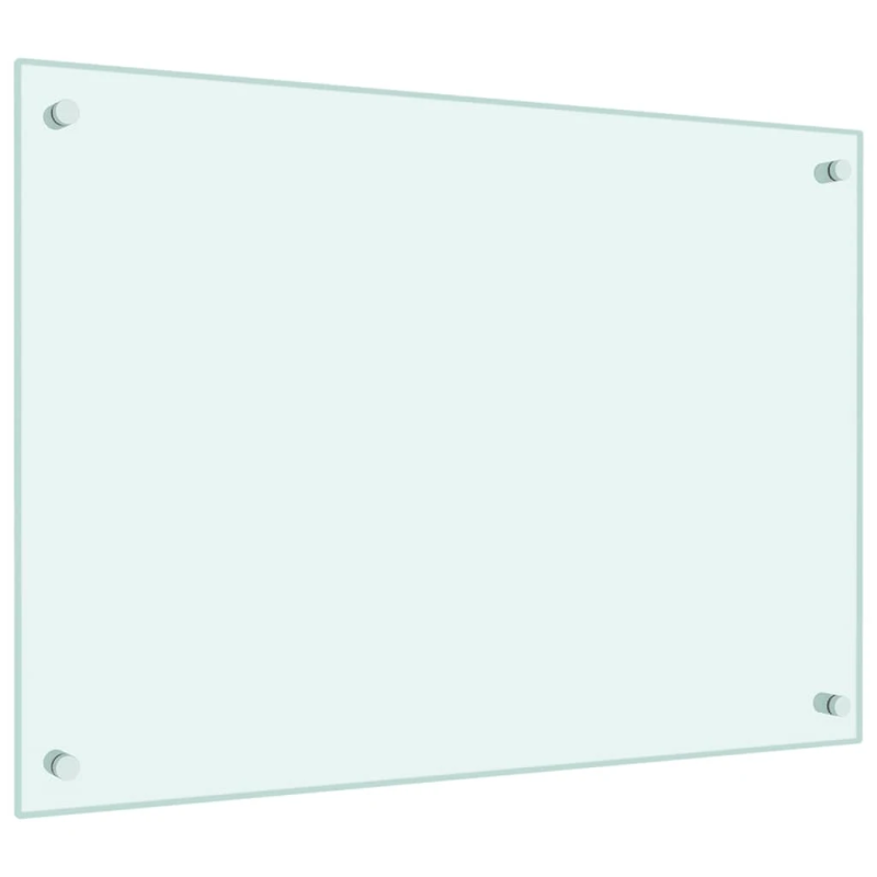 vidaXL virtuves sienas paneļi, 2 gab., 70x50 cm, rūdīts stikls, balts