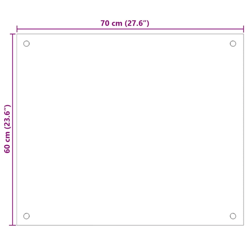 vidaXL virtuves sienas paneļi, 2 gab., 70x60 cm, rūdīts stikls, balts