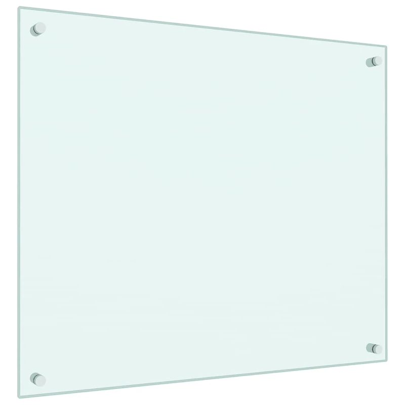 vidaXL virtuves sienas paneļi, 2 gab., 70x60 cm, rūdīts stikls, balts