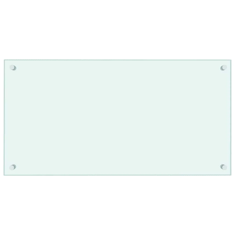 vidaXL virtuves sienas paneļi, 2 gab., 80x40 cm, rūdīts stikls, balts