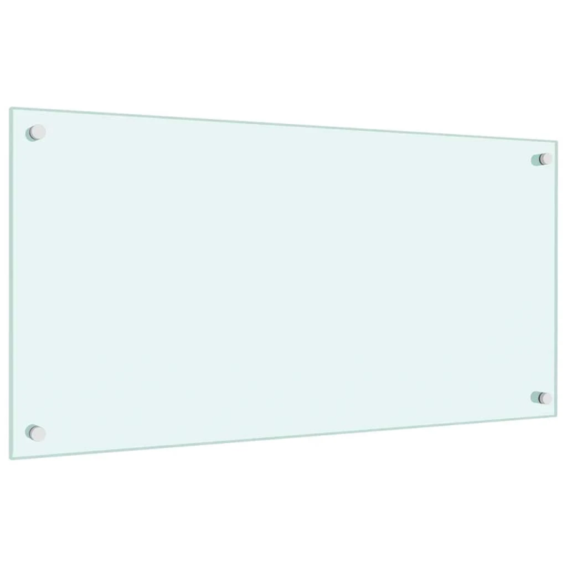 vidaXL virtuves sienas paneļi, 2 gab., 80x40 cm, rūdīts stikls, balts