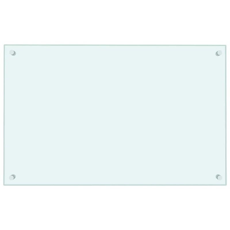 vidaXL virtuves sienas paneļi, 2 gab., 80x50 cm, rūdīts stikls, balts