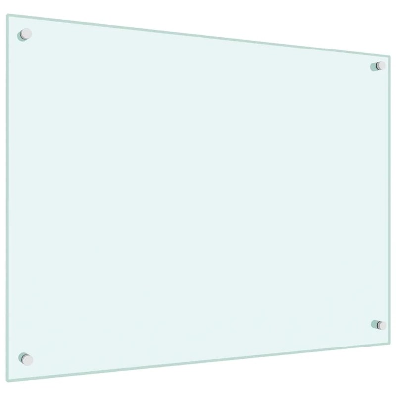 vidaXL virtuves sienas paneļi, 2 gab., 80x60 cm, rūdīts stikls, balts