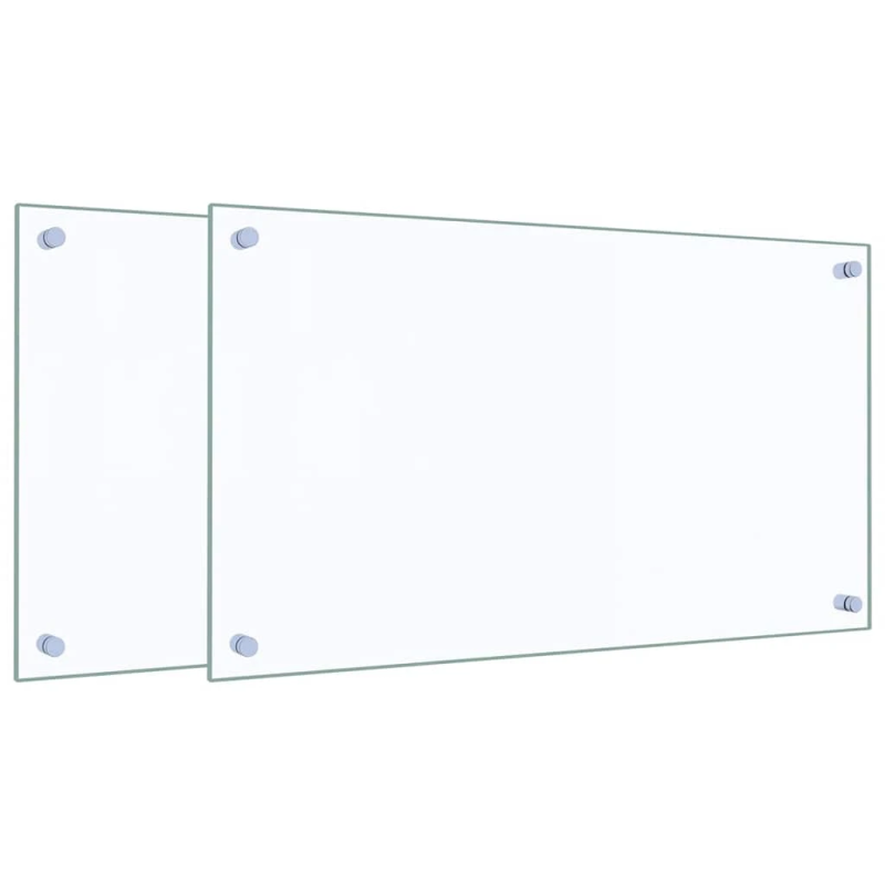 vidaXL virtuves paneļi, 2 gab., 70x40 cm, rūdīts stikls, caurspīdīgi