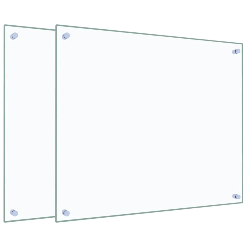 vidaXL virtuves paneļi, 2 gab., 70x60 cm, rūdīts stikls, caurspīdīgi