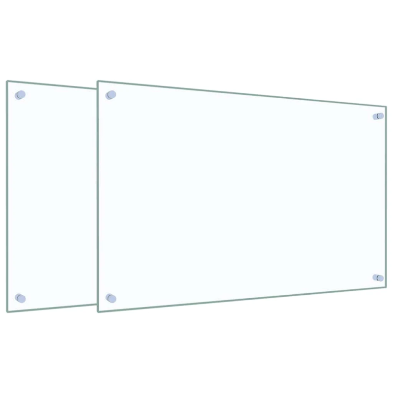 vidaXL virtuves paneļi, 2 gab., 80x50 cm, rūdīts stikls, caurspīdīgi