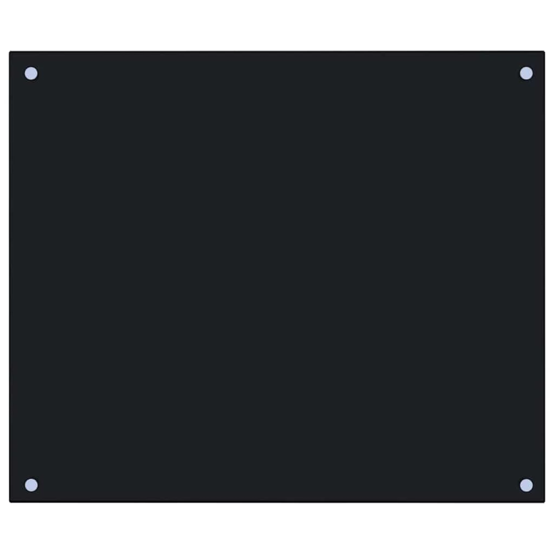 vidaXL virtuves sienas paneļi, 2 gab., 70x60 cm, rūdīts stikls, melns