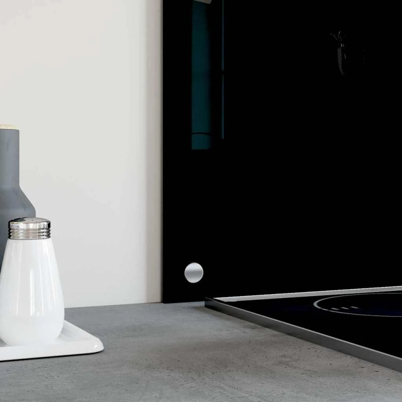 vidaXL virtuves sienas paneļi, 2 gab., 70x60 cm, rūdīts stikls, melns