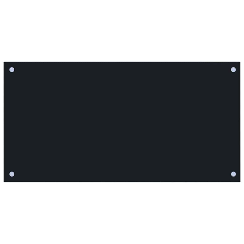 vidaXL virtuves sienas paneļi, 2 gab., 80x40 cm, rūdīts stikls, melns