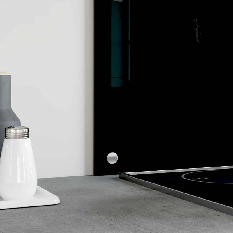 vidaXL virtuves sienas paneļi, 2 gab., 80x40 cm, rūdīts stikls, melns