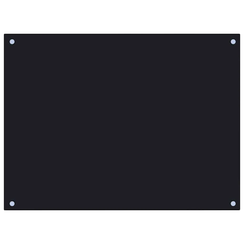 vidaXL virtuves sienas paneļi, 2 gab., 80x60 cm, rūdīts stikls, melns