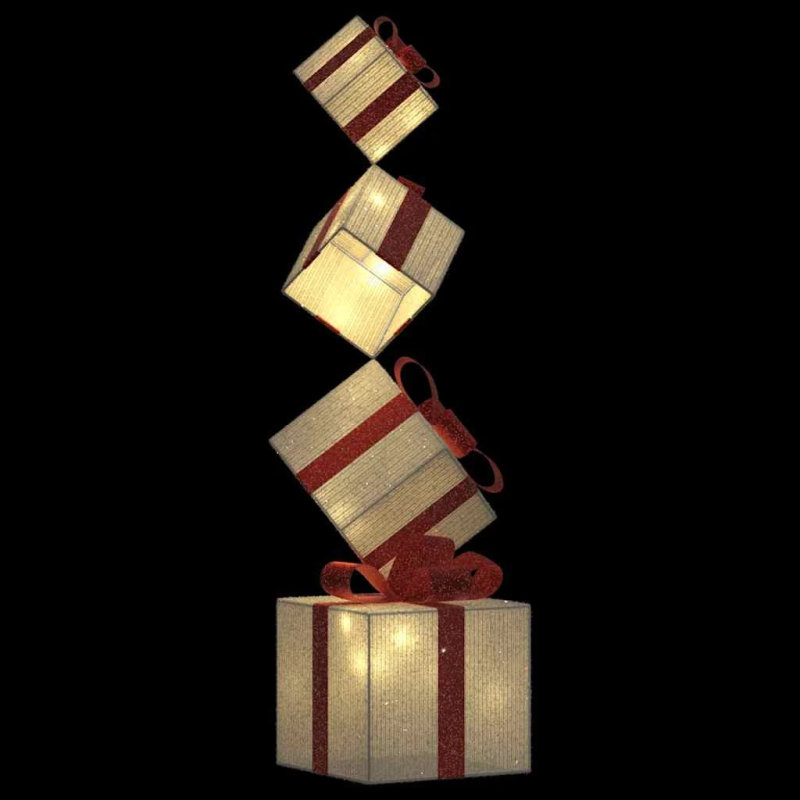 vidaXL Ziemassvētku rotājumu dāvanu kastīte 80 gaismas diodes silti