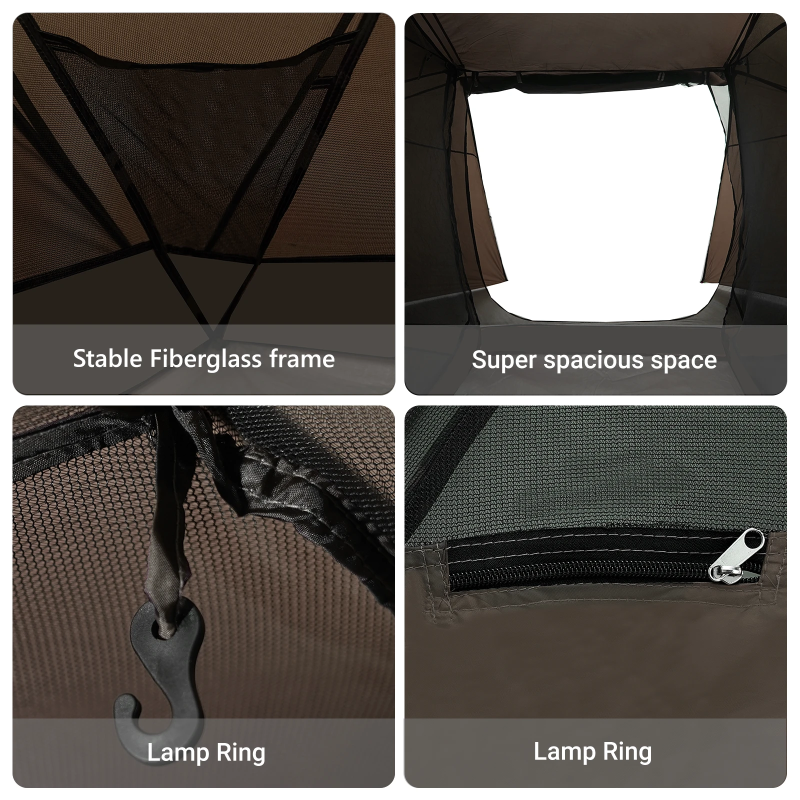 vidaXL Makšķerēšanas telts ar jumtu Brūna 514 x 465 x 187 cm