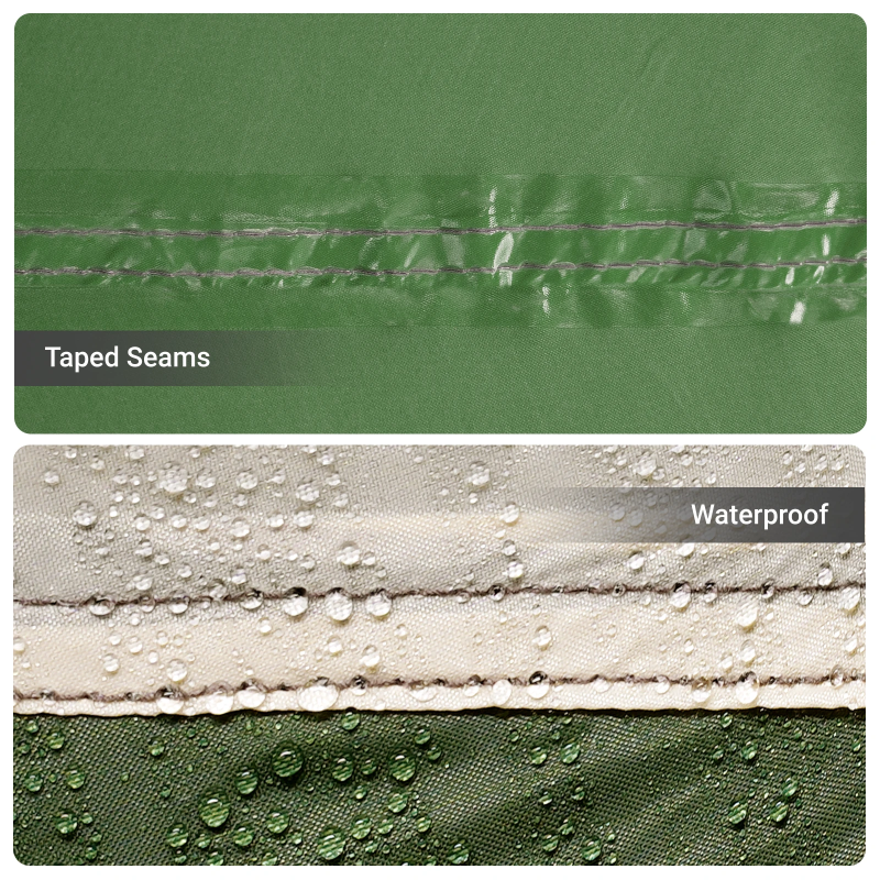 vidaXL Ģimenes telts ar jumtu Zaļš un balts 315 x 286 x 200 cm