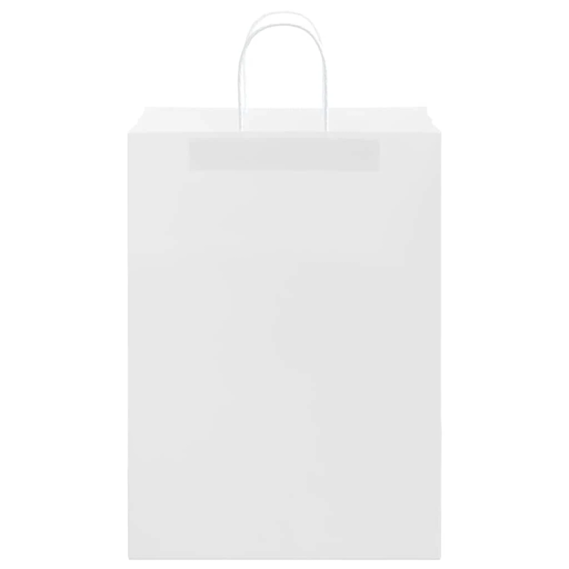 vidaXL papīra maisiņi 250 gab. ar rokturiem, balti, 32x17x44 cm