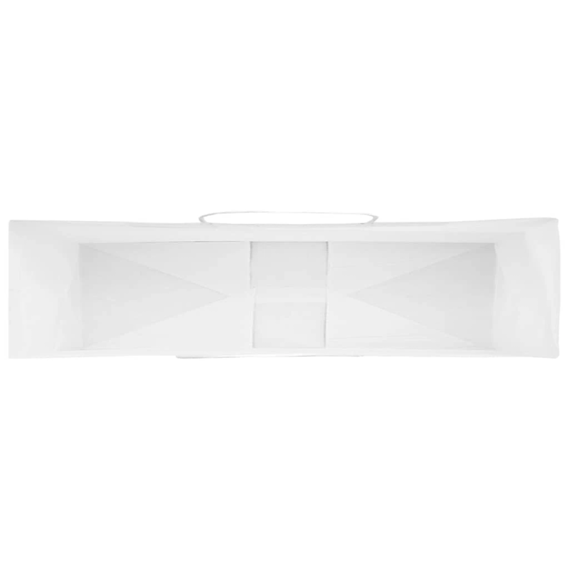 vidaXL papīra maisiņi 250 gab. ar rokturiem, balti, 54x15x49 cm