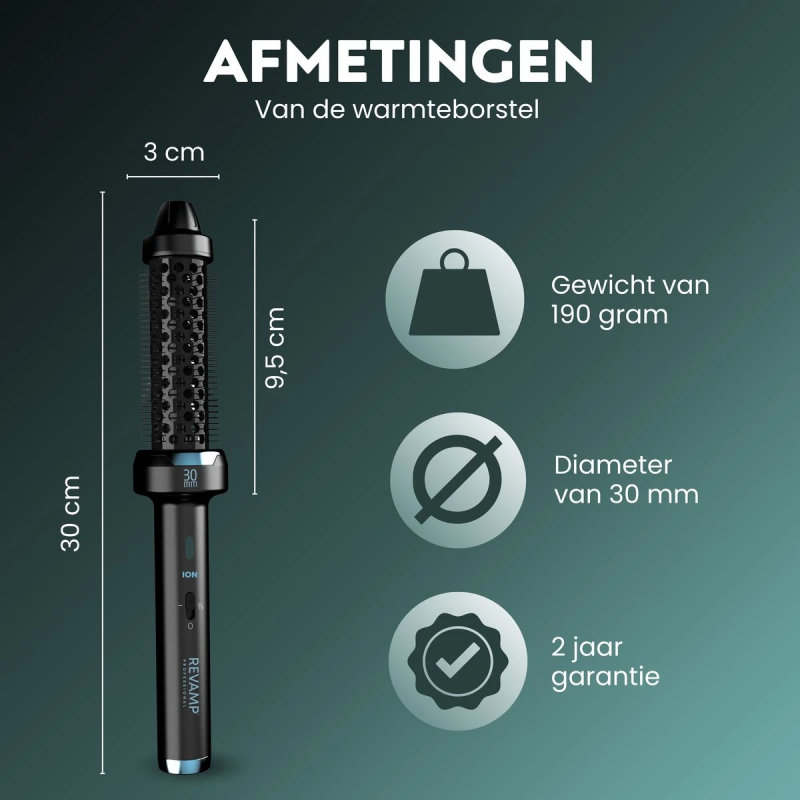 Revamp BR-1300A-EU Ceramic & Ionic 30mm Hot Brush Black