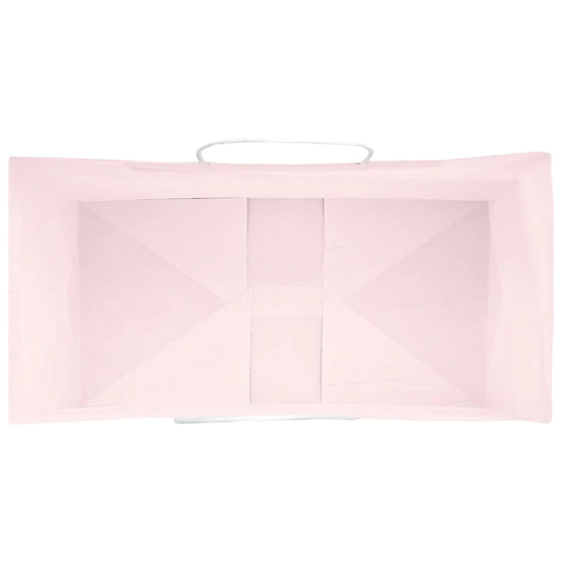 vidaXL papīra maisiņi 50 gab. ar rokturiem, rozā, 21x11x28 cm