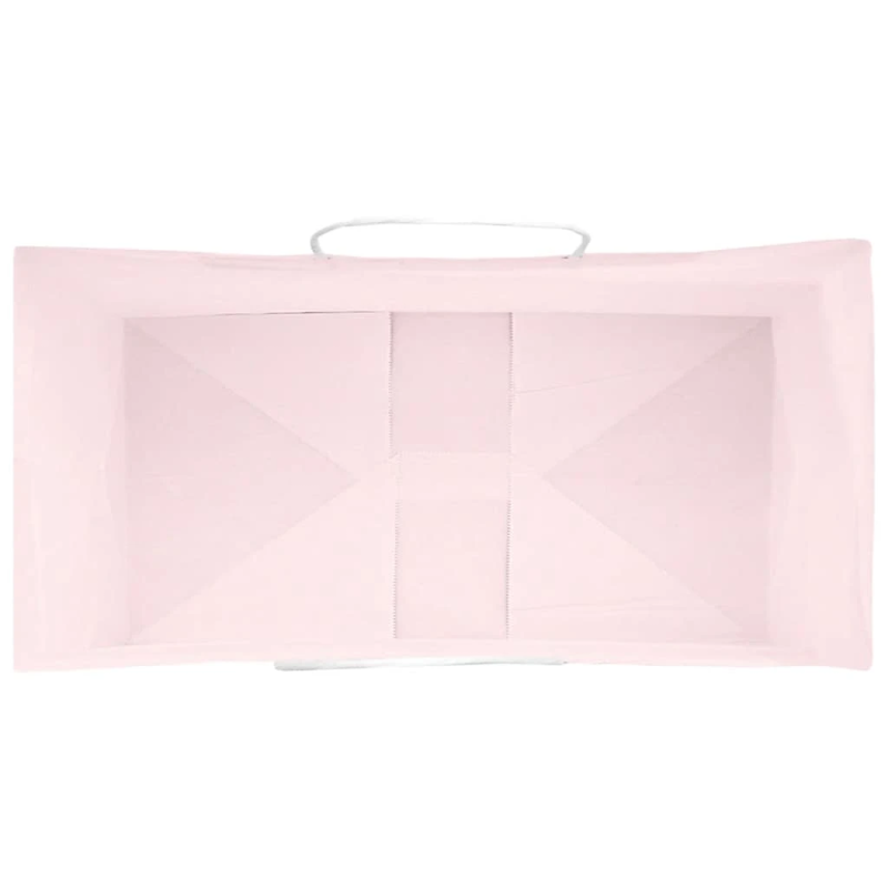 vidaXL papīra maisiņi 50 gab. ar rokturiem, rozā, 32x17x44 cm