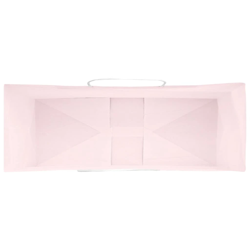 vidaXL papīra maisiņi 50 gab. ar rokturiem, rozā, 45x17x48 cm