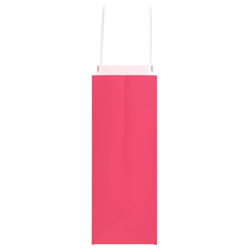vidaXL papīra maisiņi 250 gab. ar rokturiem, rozā, 18x8x22 cm