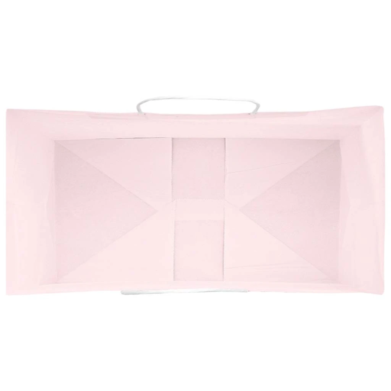 vidaXL papīra maisiņi 250 gab. ar rokturiem, rozā, 21x11x28 cm