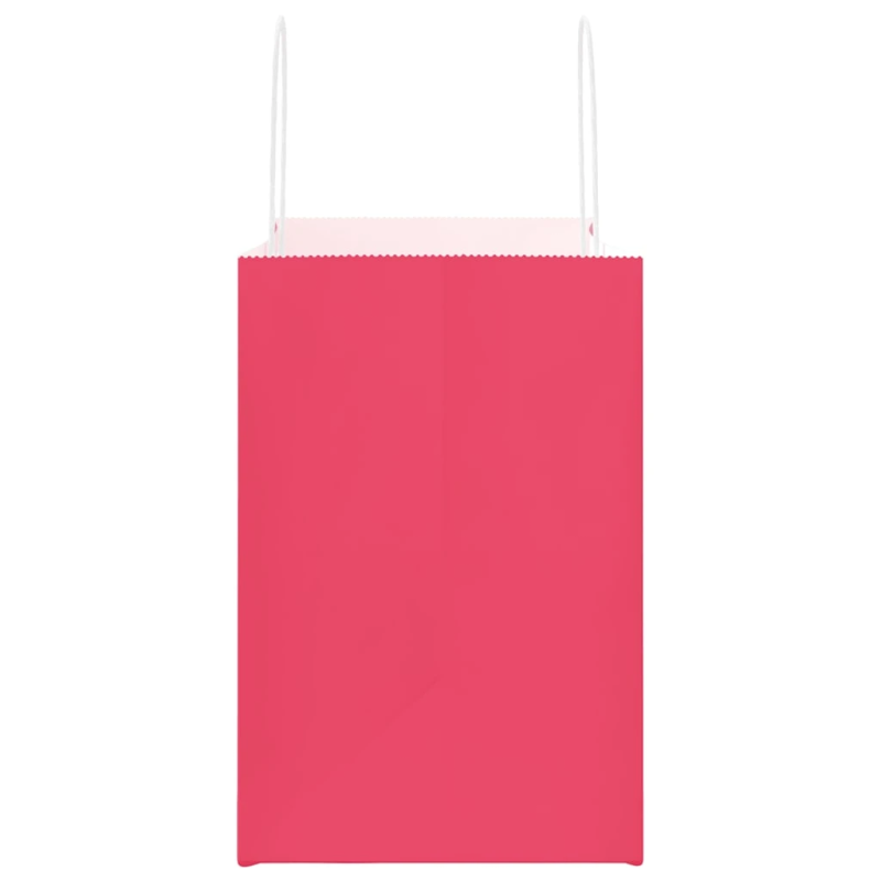 vidaXL papīra maisiņi 250 gab. ar rokturiem, rozā, 54x15x49 cm