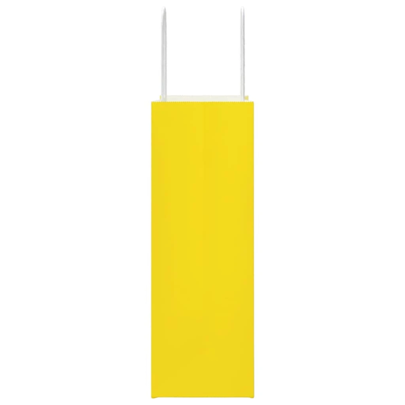 vidaXL papīra maisiņi 50 gab. ar rokturiem, dzelteni, 21x11x31 cm