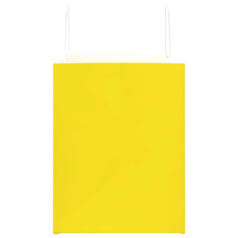 vidaXL papīra maisiņi 50 gab. ar rokturiem, dzelteni, 32x22x28 cm