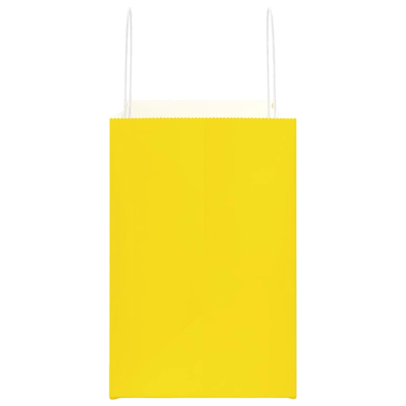 vidaXL papīra maisiņi 250 gab. ar rokturiem, dzelteni, 21x11x36 cm