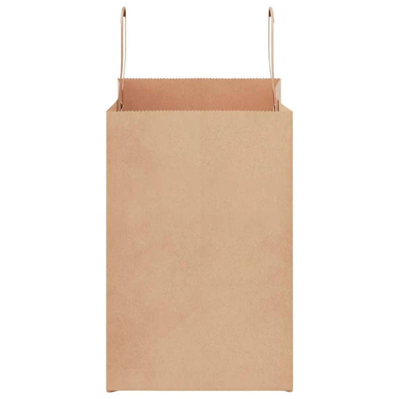 vidaXL papīra maisiņi 50 gab. ar rokturiem, brūni, 26x17x25 cm