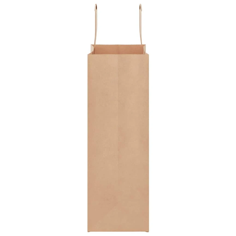 vidaXL papīra maisiņi 250 gab. ar rokturiem, brūni, 21x11x31 cm