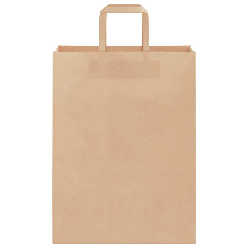 vidaXL papīra maisiņi 250 gab. ar rokturiem, brūni, 26x12x35 cm