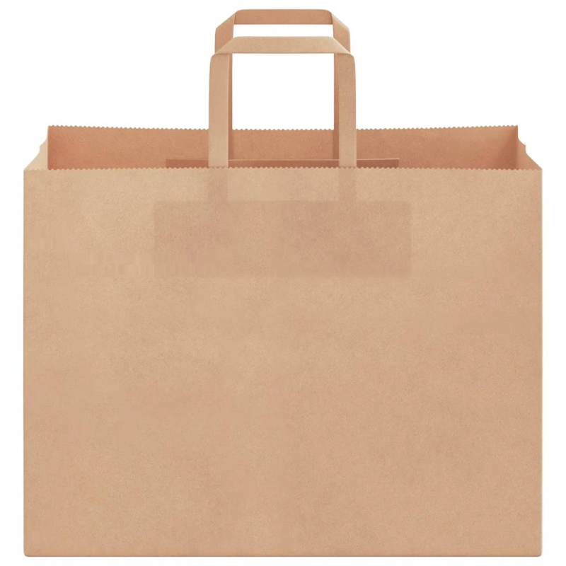 vidaXL papīra maisiņi 250 gab. ar rokturiem, brūni, 32x17x25 cm