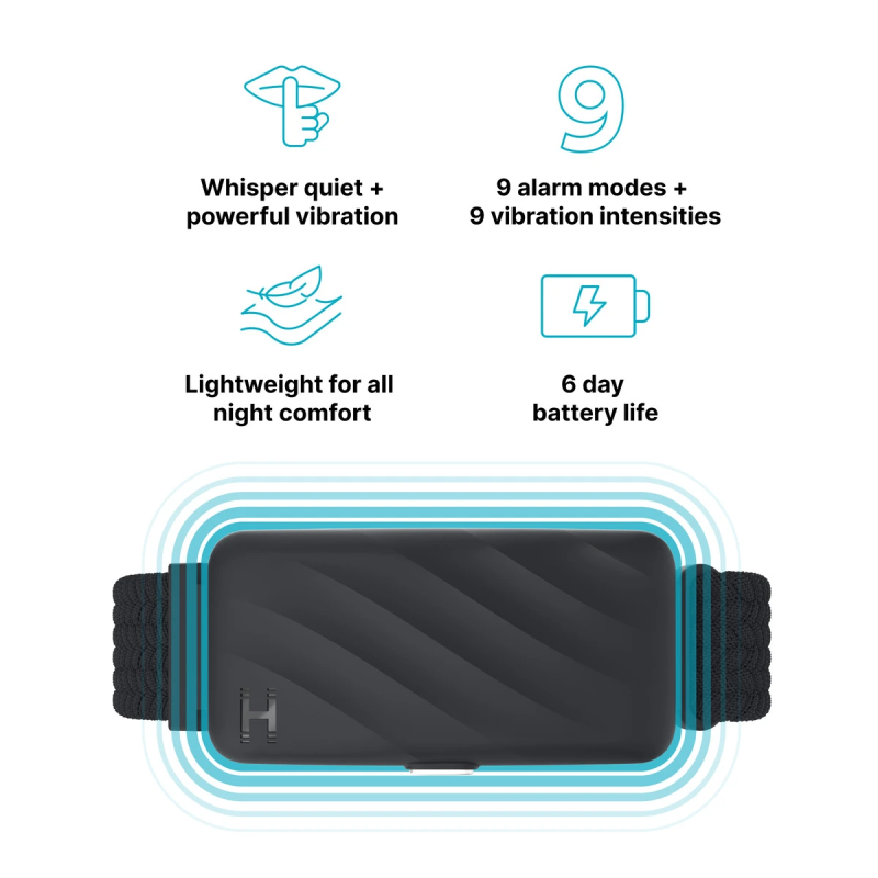 Homedics SS-WB100BK-WW WakeBand, Your Silent Alarm, Black