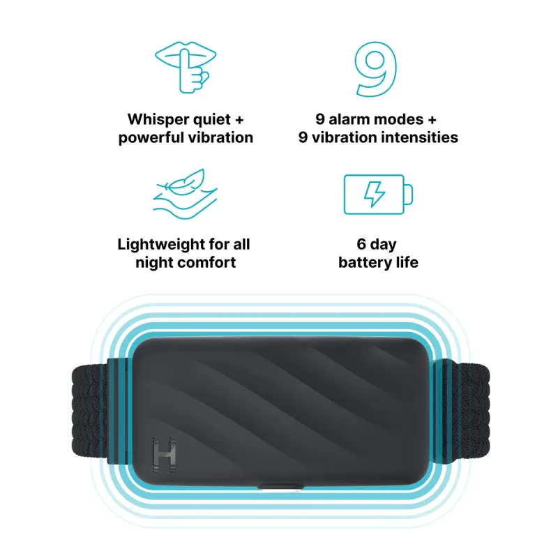 Homedics SS-WB100BK-WW WakeBand, Your Silent Alarm, Black