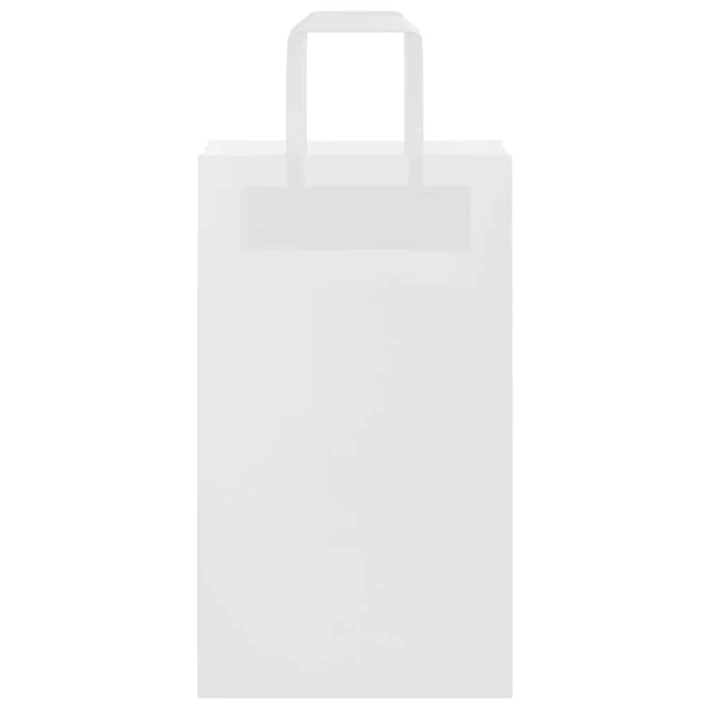 vidaXL papīra maisiņi 50 gab. ar rokturiem, balti, 21x11x36 cm