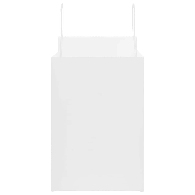 vidaXL papīra maisiņi 50 gab. ar rokturiem, balti, 32x17x25 cm