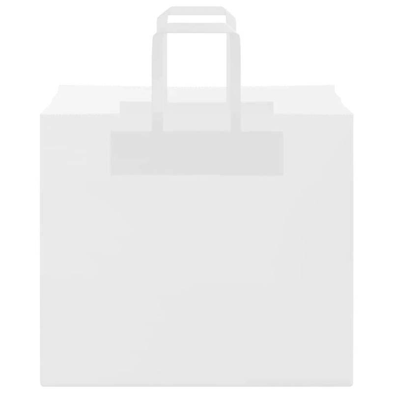 vidaXL papīra maisiņi 50 gab. ar rokturiem, balti, 32x22x28 cm